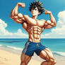 Anime Boy on the Beach 