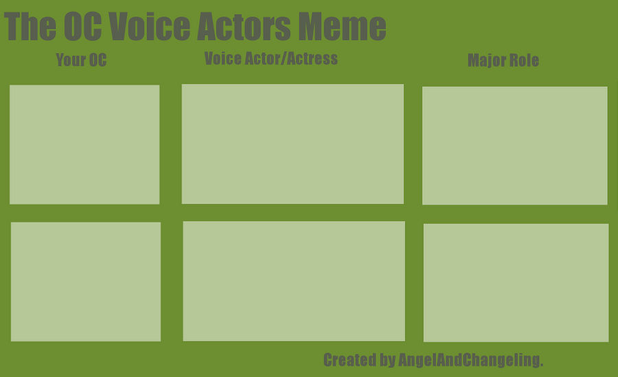 OC Voice Actors Meme Blank