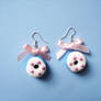 donut earrings with bows