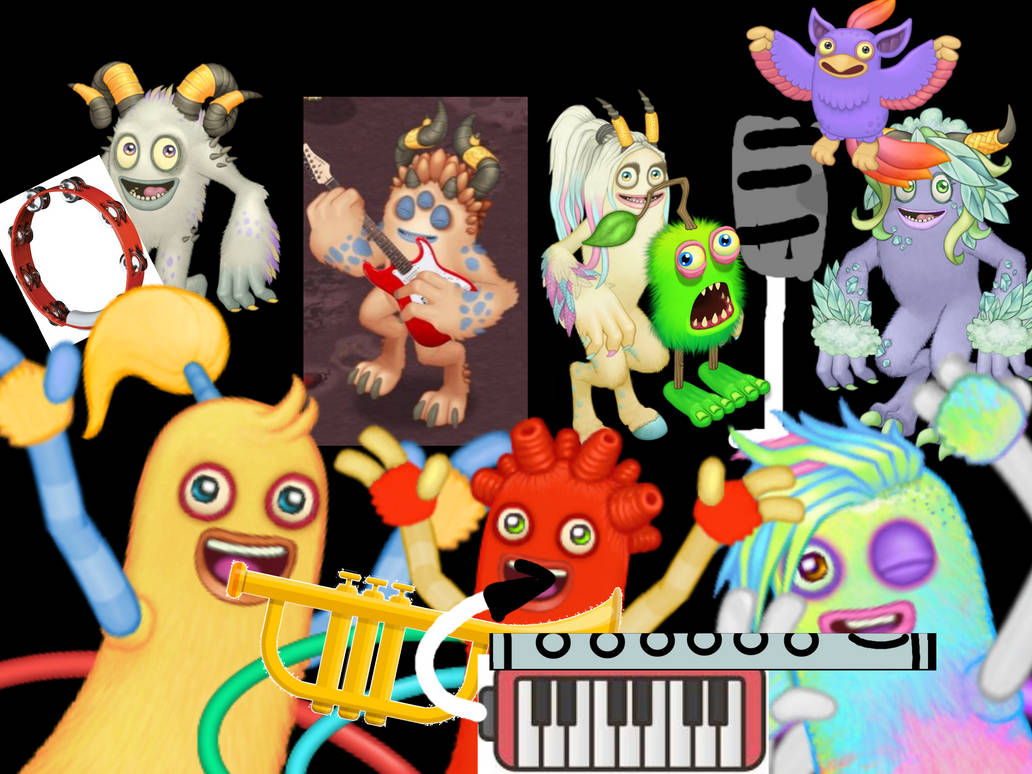Monsters playing music by HUNYJO on DeviantArt