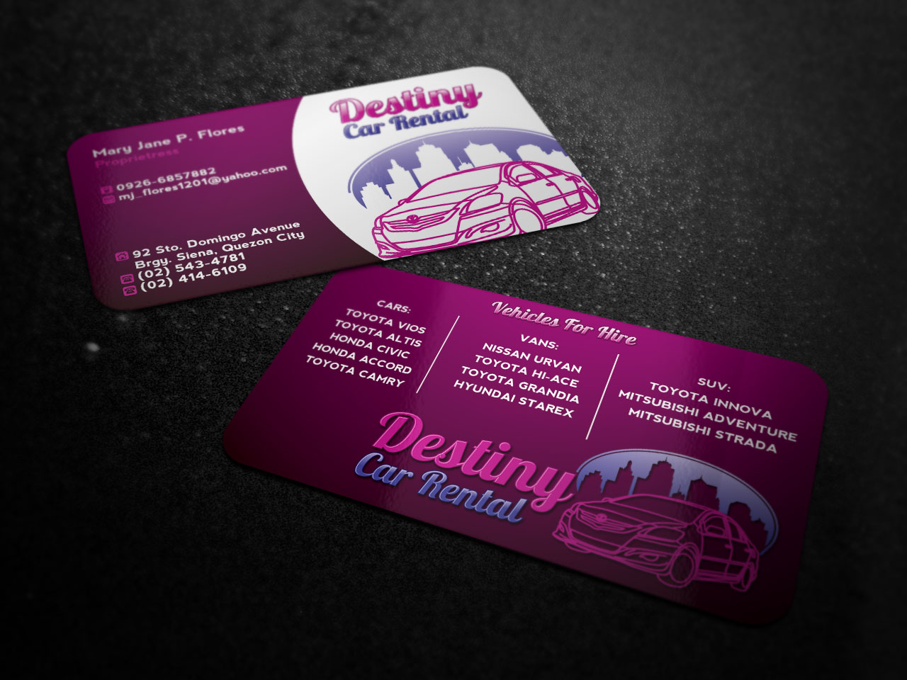 Destiny Car Rental - Bizcard