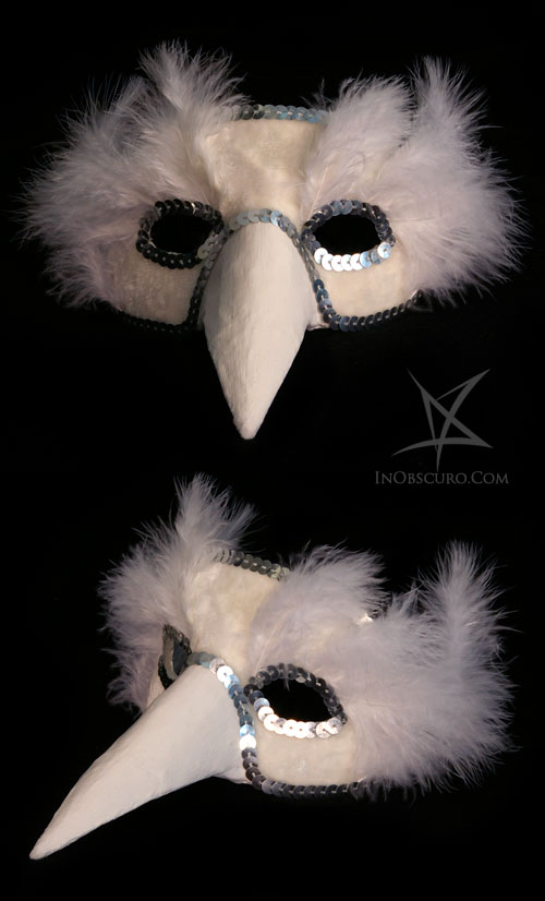 White bird venetian mask