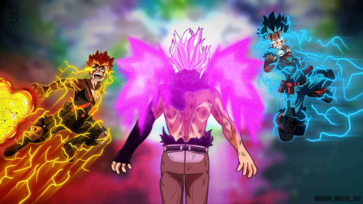 Boku no hero academia Deku and Bakugo VS Nine by MarioDigitalDesign on