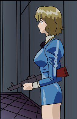 Blue Delmo Standing Guard