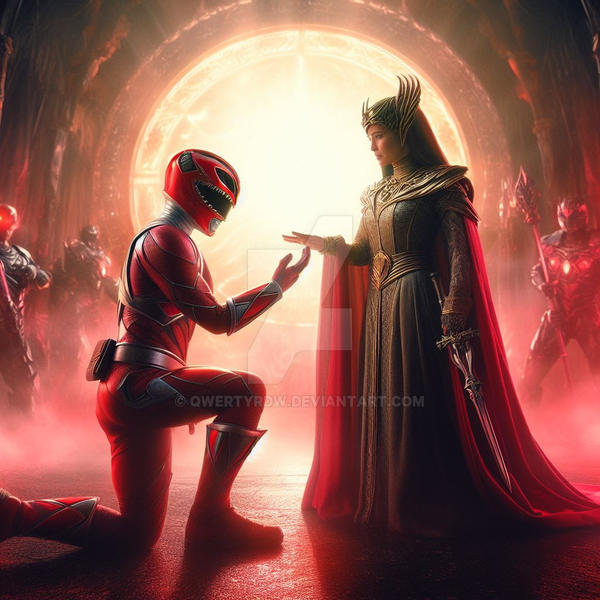 Red Ranger Kneels Before Rita Repulsa by qwertyrdw on DeviantArt