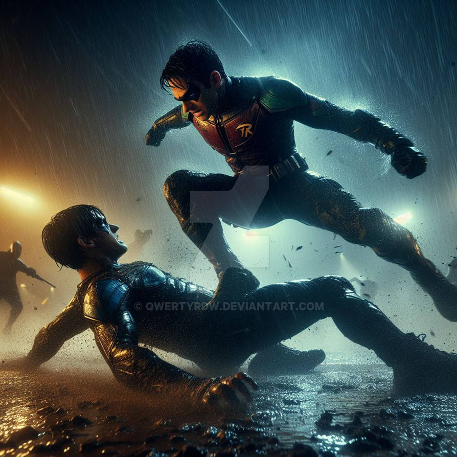 Knight Fight Robin Robin versus Nightwing 2 by qwertyrdw on DeviantArt