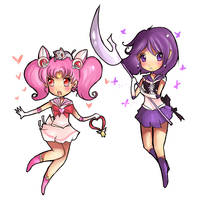 Chibi Moon and Saturn