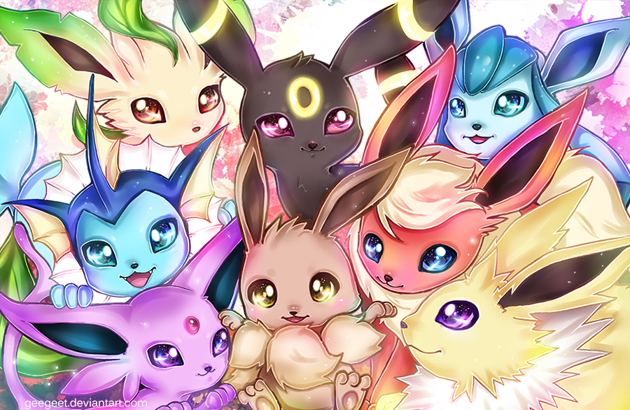 Eevee Evolutions by michellescribbles on DeviantArt