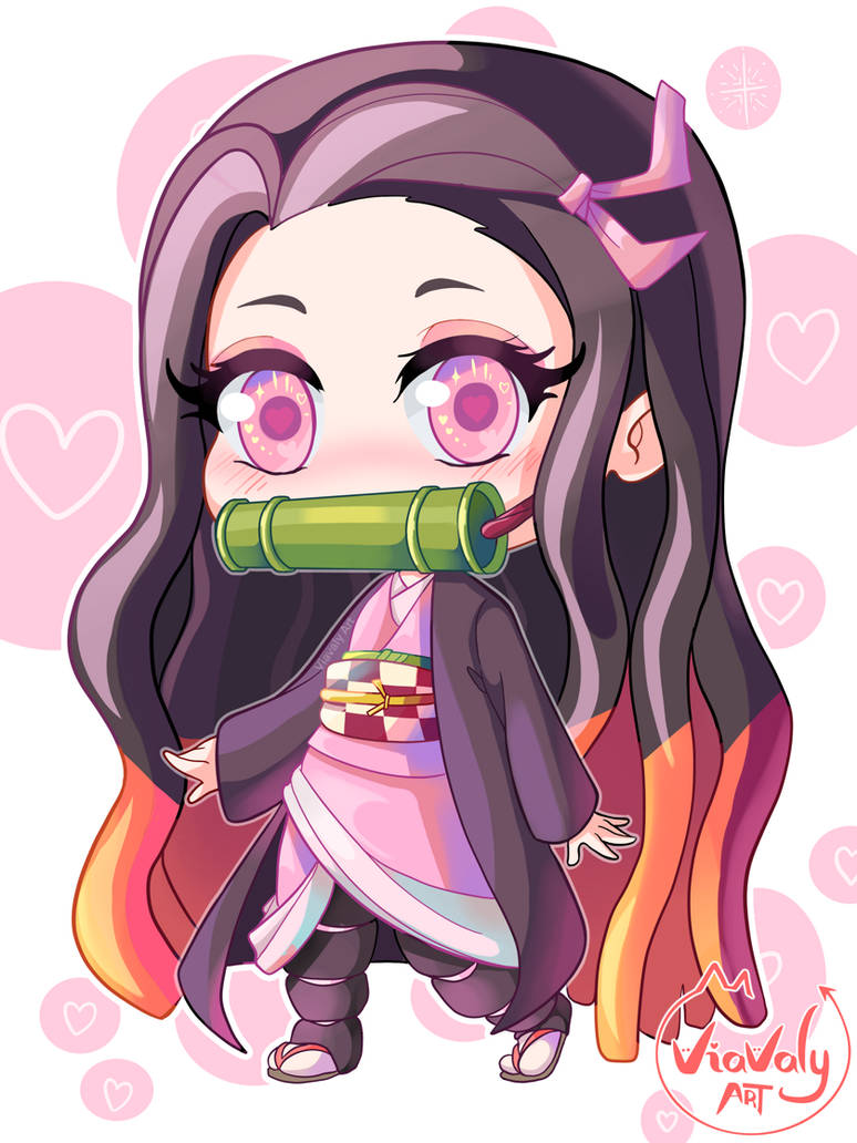 Nezuko Chibi from Demon Slayer by ViavalyArt on DeviantArt
