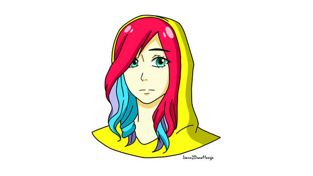 Learn2DrawManga Coloring Page- Hoodie Girl