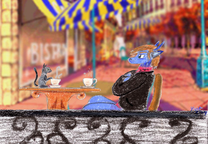 Cafe Blue Deviantart Cafe scene by hunterbahamut on DeviantArt