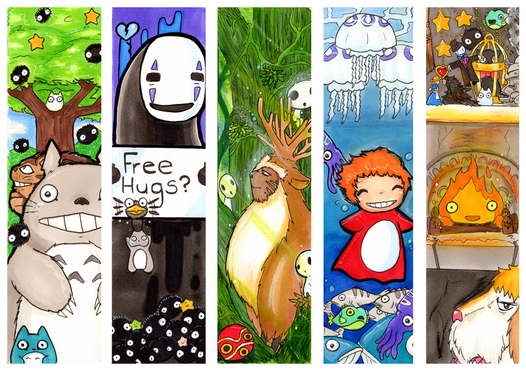 ghibli bookmarks by yuki draws the thing on deviantart