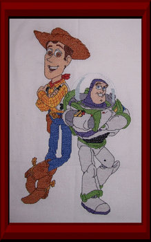 Woody and Buzz cross stitch