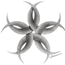 Five knotted crescents