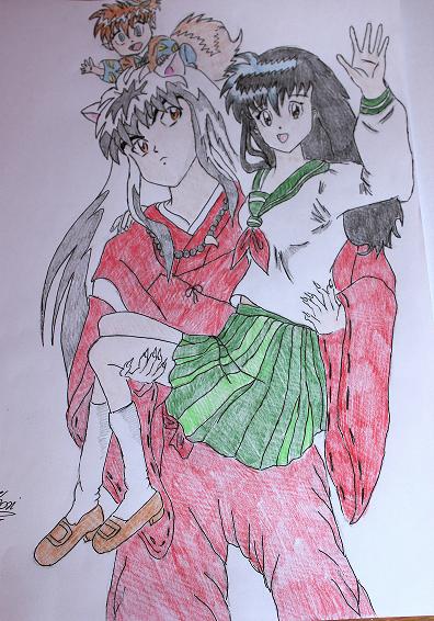 Kagome and Inuyasha with Shipoo