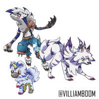 Rockruff X Gabumon - Garurumon X Lycanroc -