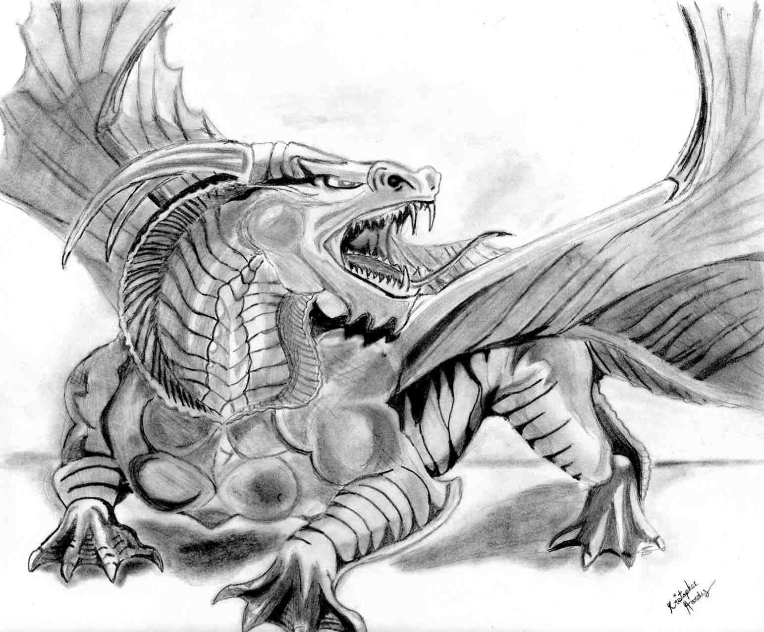 Dragon drawing by KankurouOfTheSand