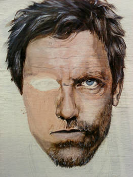 Hugh Laurie (Dr House) In Progress, Acrylics WIP 3