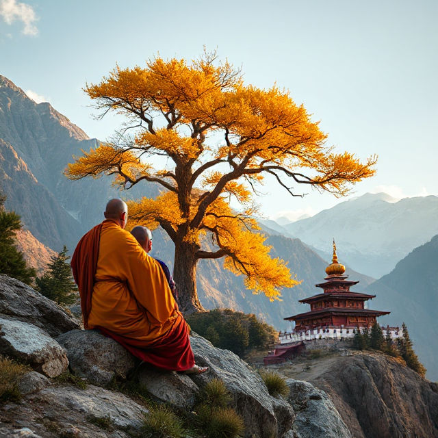 Munks Tree So peaceful the golden tree into the Tibetan monks by Meteorite36 on ...