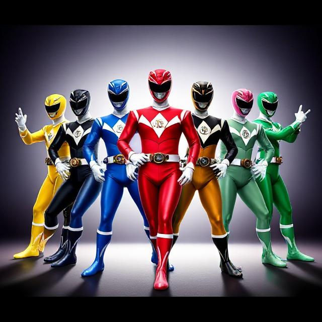 All seven Power Ranger action figures by Meteorite36 on DeviantArt
