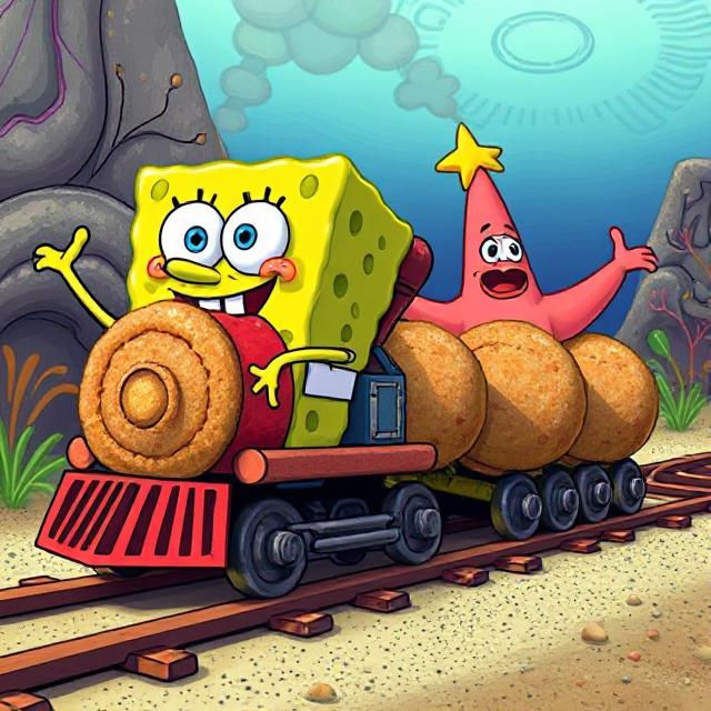 Phantom Train Patrick SpongeBob and Patrick on the crabby patty train by Meteorite36 on ...