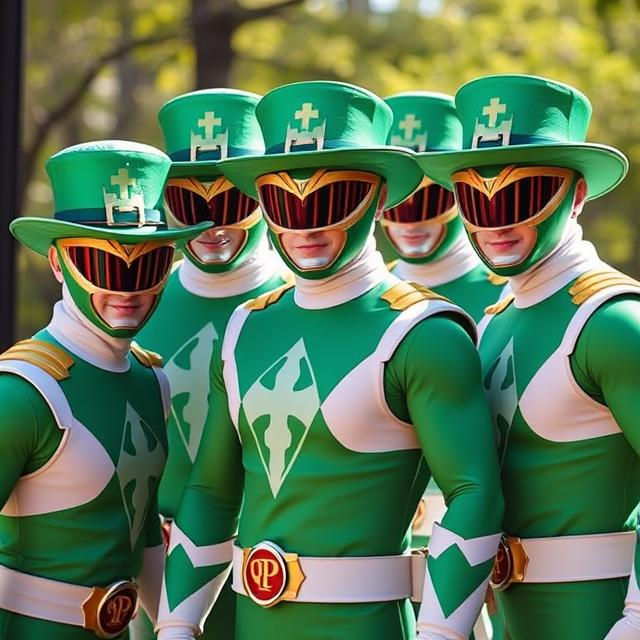 Power Rangers Ireland Irish Power Rangers Celebrating Saint Patricks day by Meteorite36 on ...