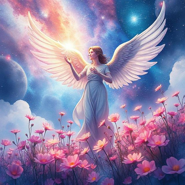 An angel in the universe looking at a Sweet garden by Meteorite36 on ...