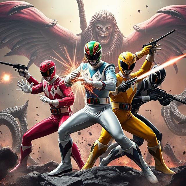 Power Rangers Moster The Power Rangers fighting Monsters in a battle by Meteorite36 on ...