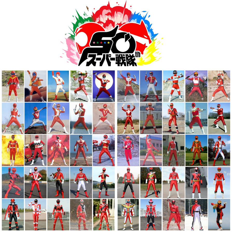 Super sentai 50th anniversary All the red Rangers by Meteorite36 on ...