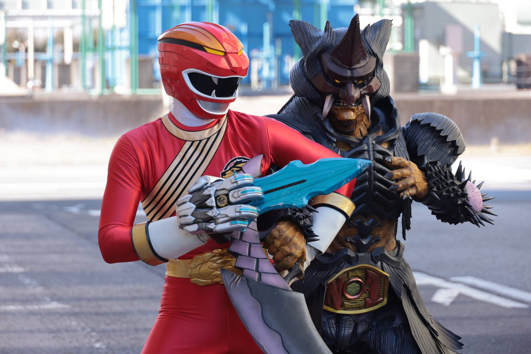 Goa Red Ranger Goa red fighting off an org in gozuger by Meteorite36 on DeviantArt