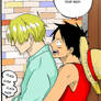 Sanji x Luffy colord in panel #1
