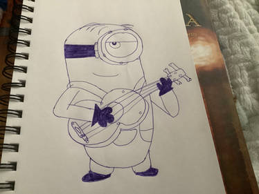 Stuart with ukulele pen doodle