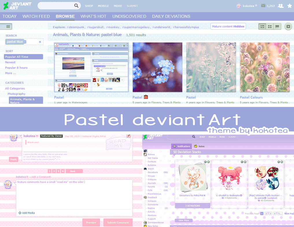 Pastel deviantArt theme 3.0 (DOWN) by kokotea on DeviantArt