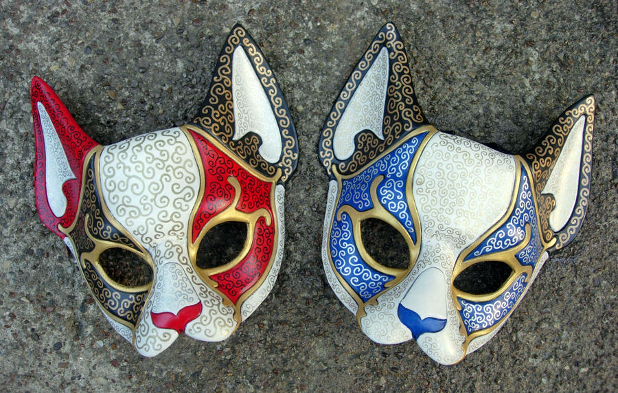 Elegant Cat Carnival Mask - Venetian Cat Mask Handmade and Decorated - Cat Mask