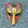 Brown and Gold Kitsune Mask