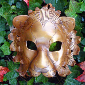 Golden Lion Leather Mask