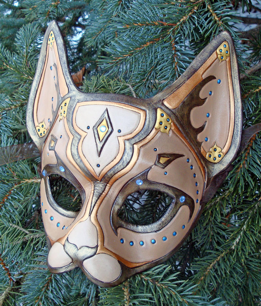 Desert Cat Leather Mask