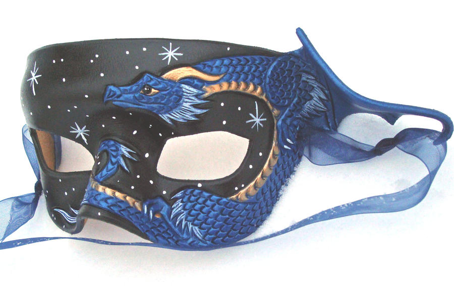 Blue Dragon Half Mask