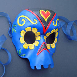 Marigold Skull Leather Mask