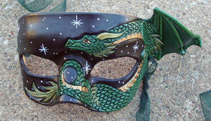 Green Copper Small Dragon Mask