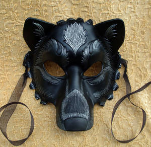 Black And Silver Wolf Mask