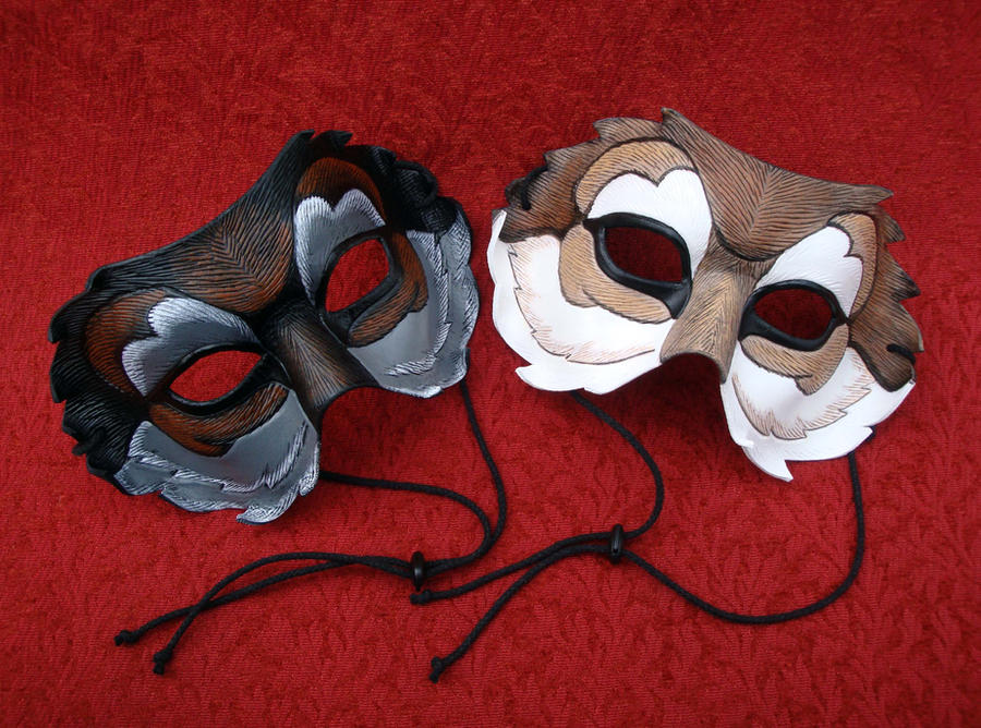 Half Wolf Leather Masks