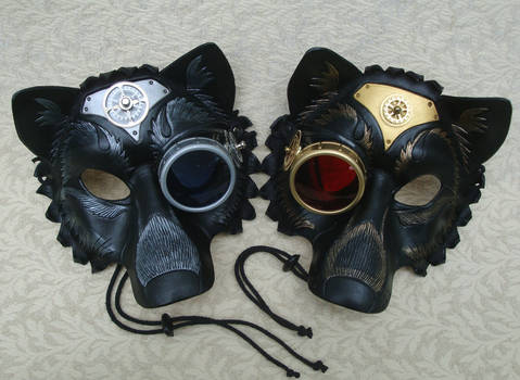 Two Industrial Wolf Masks