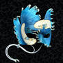 Aqua and Cream Fighting Fish Mask