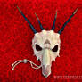 Brass Filigree Leather Dragon Skull