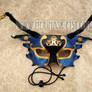 Blue Filigree Half Dragon Mask