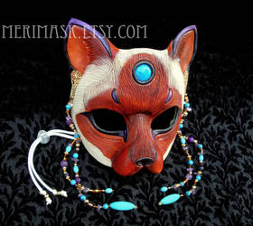 Turquoise Amethyst Siamese Cat Mask 1