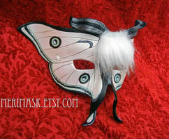 White Moth Leather Mask
