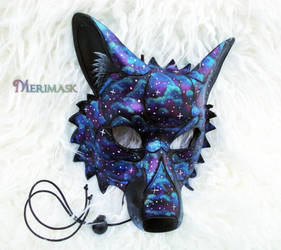 Starry Night Wolf, Leather Mask