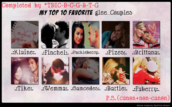 .My Top 10 Fave Glee Couples.